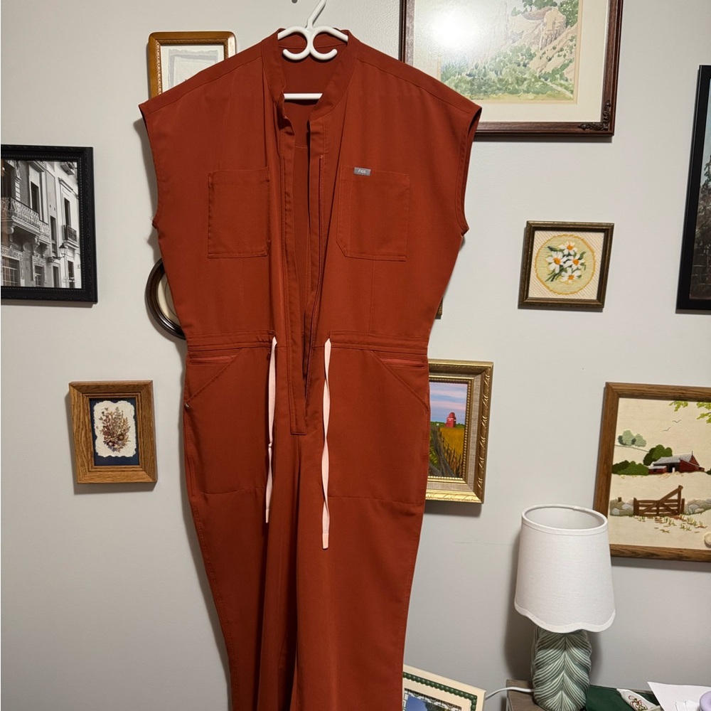 Figs Women's Rust Red Jumpsuit Romper